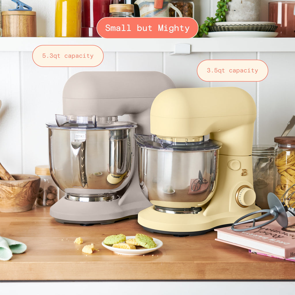Beautiful 3.5 Qt Stand Mixer with Flat Beater, Dough Hook, Balloon Whisk, Buttercream by Drew Barrymore