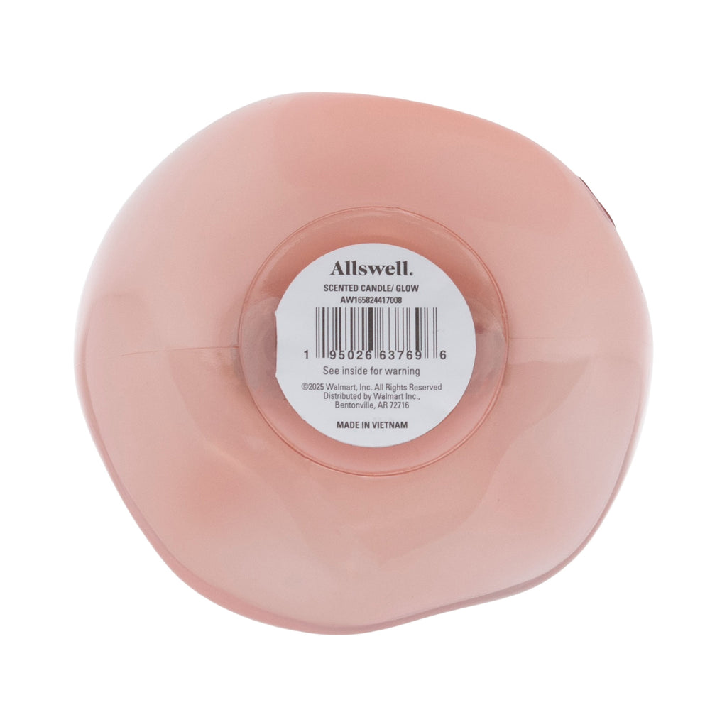 Allswell Glow (Vanilla + Pear + Coconut) Scented 1-Wick Organic Blown Jar Spa Candle 8oz.