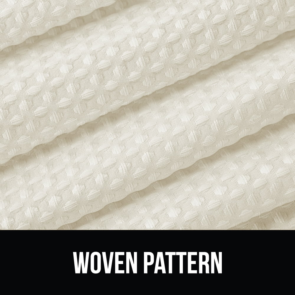 GORILLA GRIP Waffle Shower Curtain, Thick Weighted Fabric, Wrinkle and Rust Resistant, Classic Hotel Quality Design, Machine Wash, 72x72 Ivory