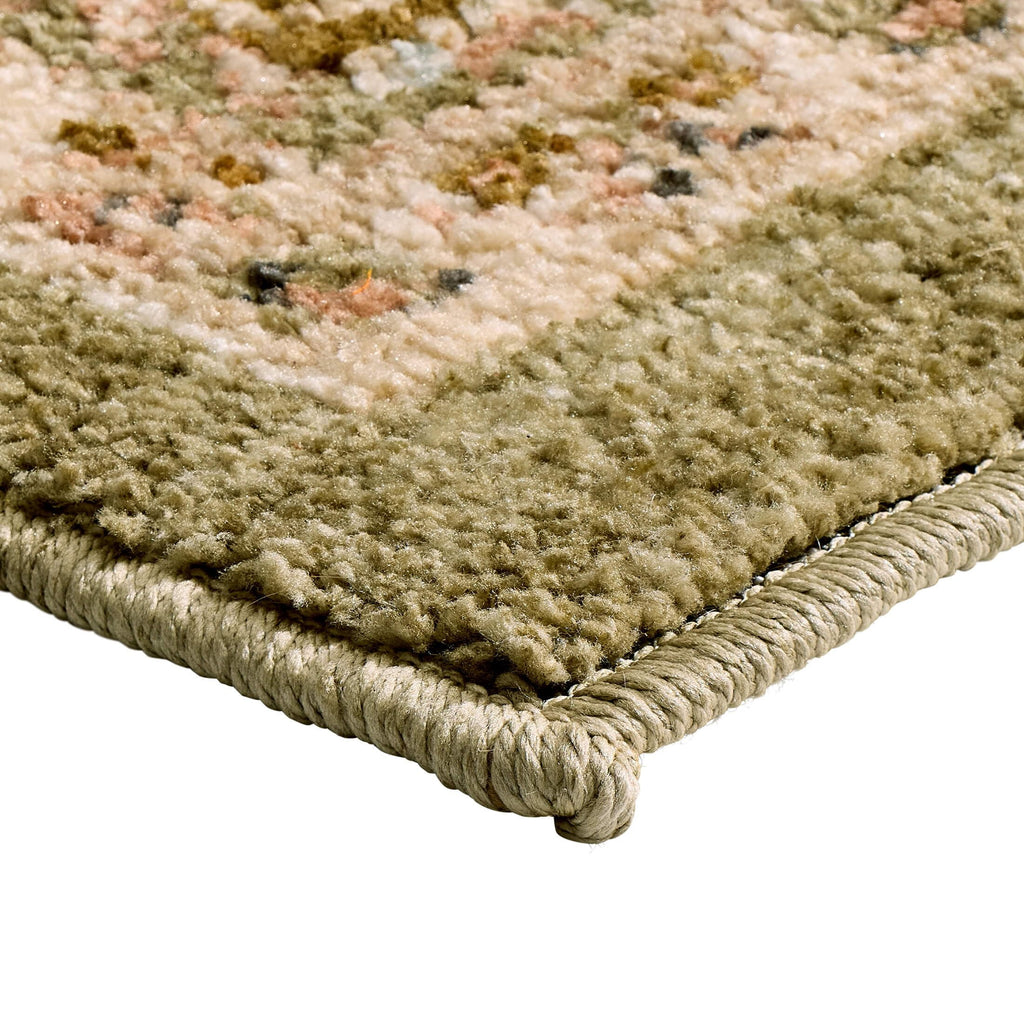 Better Homes and Garden Modern Oushak Low Pile Stain and Fade Resistant Indoor Green Area Rug, 7'10" x 10'