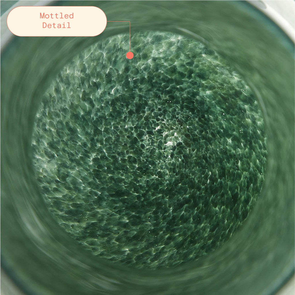 Beautiful Thyme Green Mottled Glass Vase by Drew Barrymore, 8.35" H