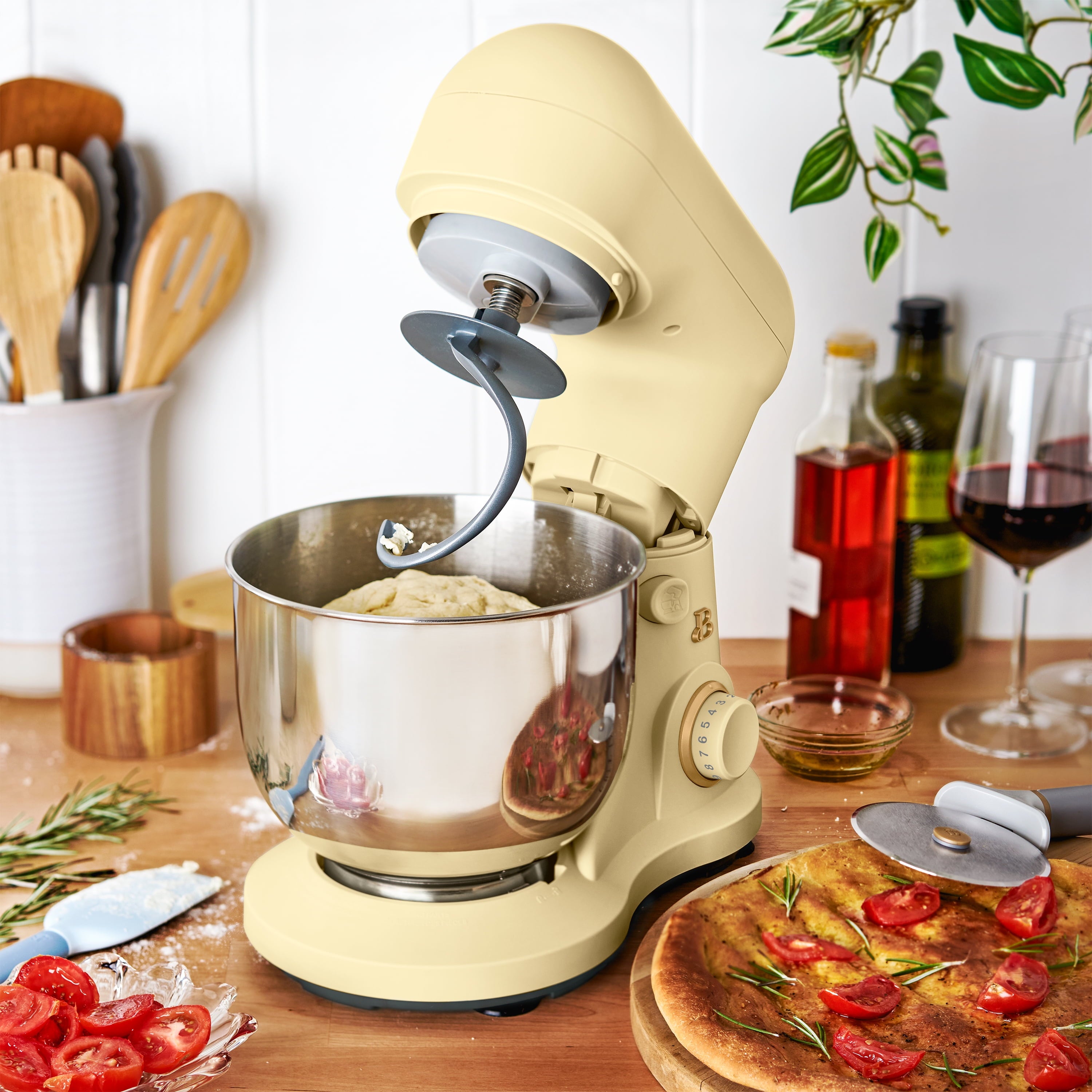 Beautiful 3.5 Qt Stand Mixer with Flat Beater, Dough Hook, Balloon Whisk, Buttercream by Drew Barrymore