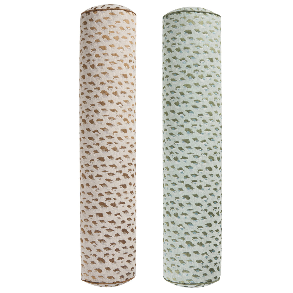 Home Decor Collection 8" x 36" Tan Woven Leopard Bolster Decorative Pillow