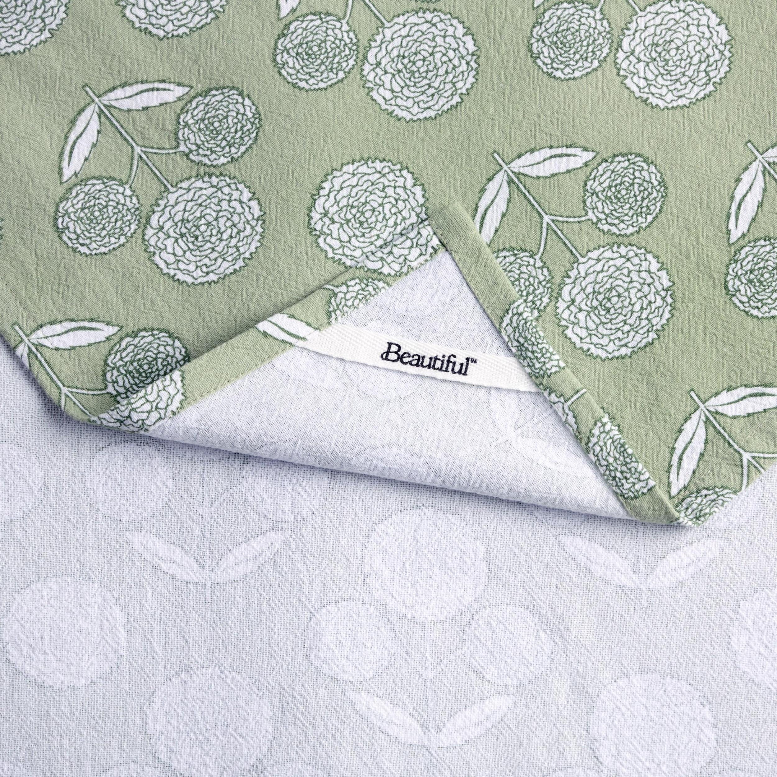 Beautiful Home by Drew Barrymore 4-Piece Kitchen Towel Set, Sage Green, 16"W x 26"L