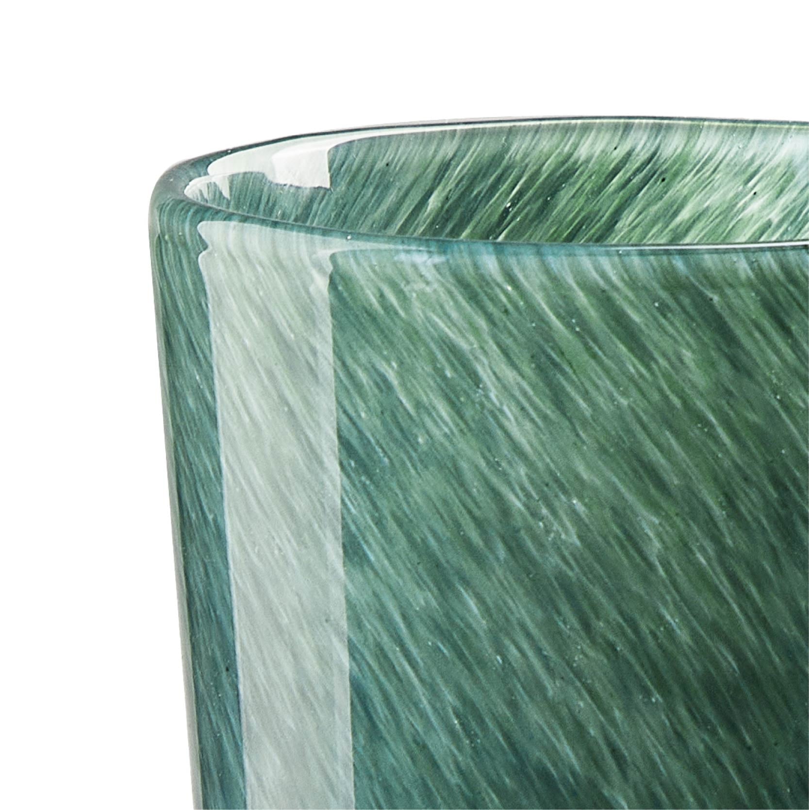 Beautiful Thyme Green Mottled Glass Vase by Drew Barrymore, 8.35" H