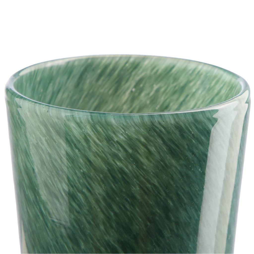 Beautiful Thyme Green Mottled Glass Vase by Drew Barrymore, 8.35" H