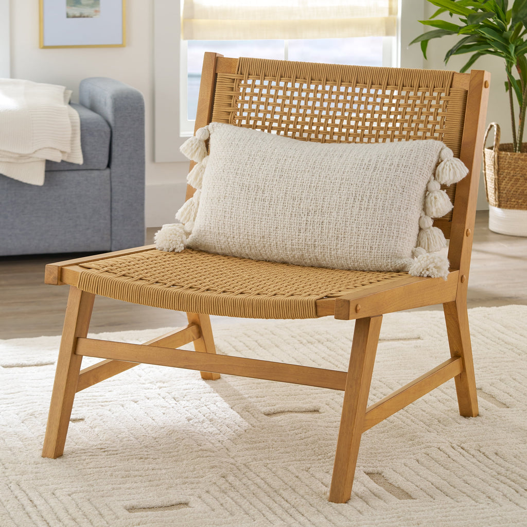 Better Homes & Gardens Vista Woven Accent Chair, Light Honey Finish