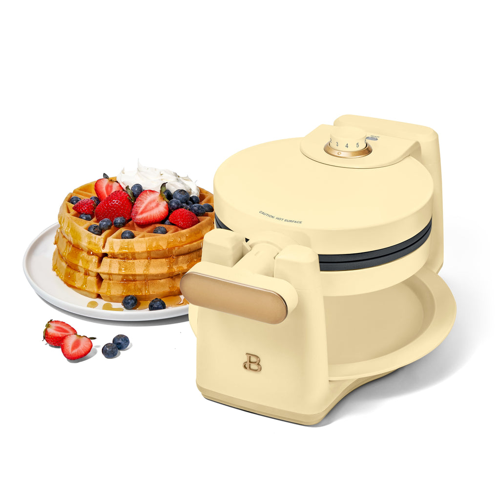 Beautiful Rotating Belgian Waffle Maker, Buttercream by Drew Barrymore