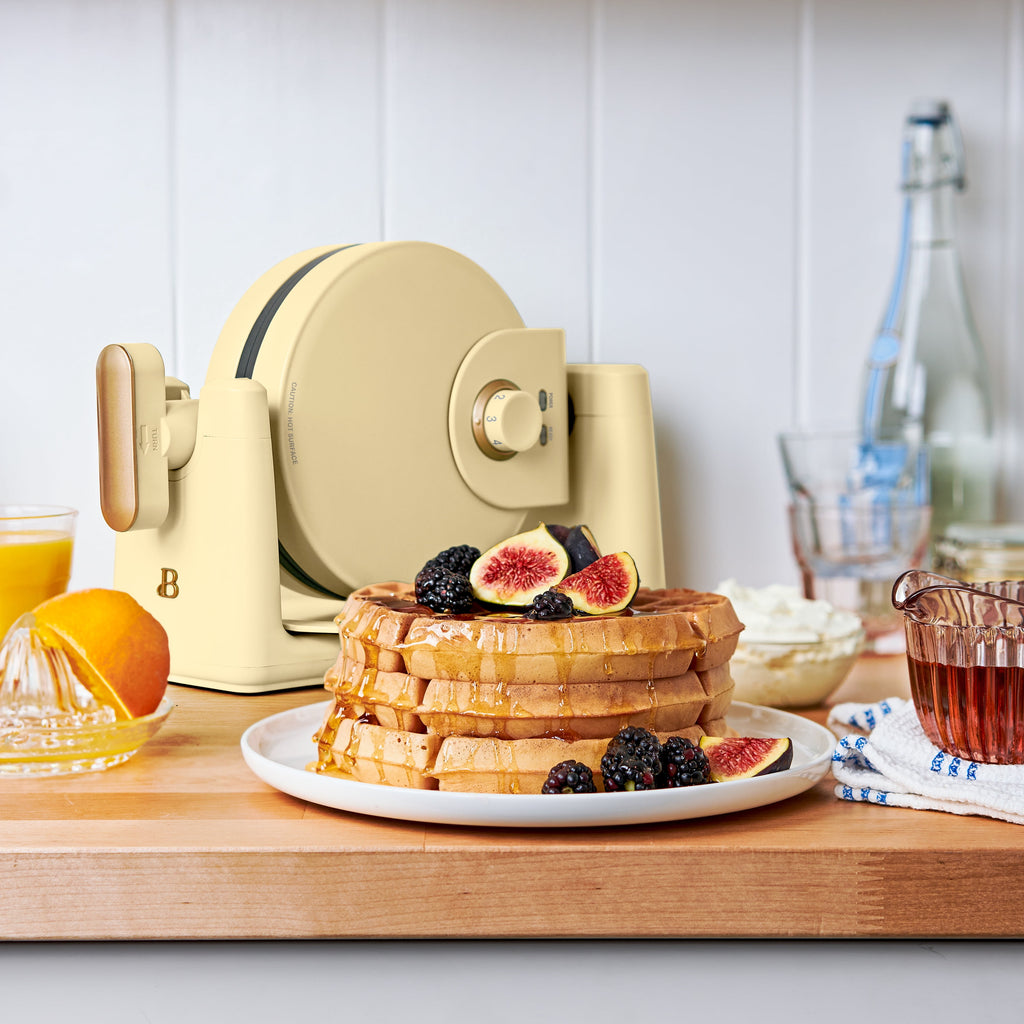 Beautiful Rotating Belgian Waffle Maker, Buttercream by Drew Barrymore