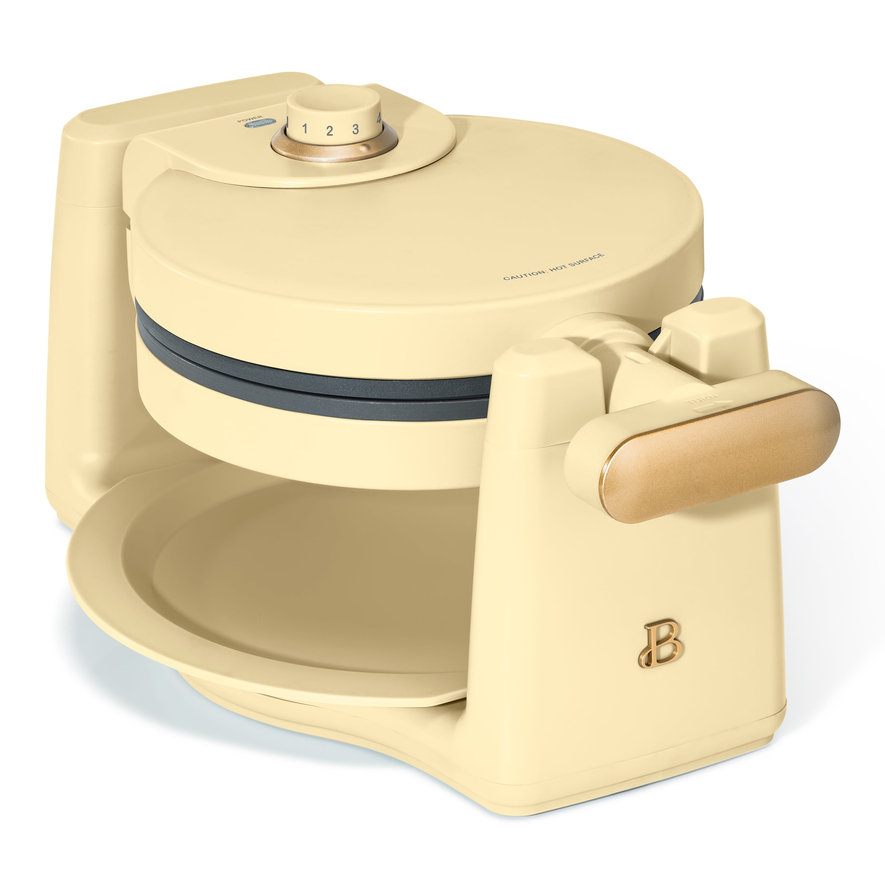 Beautiful Rotating Belgian Waffle Maker, Buttercream by Drew Barrymore