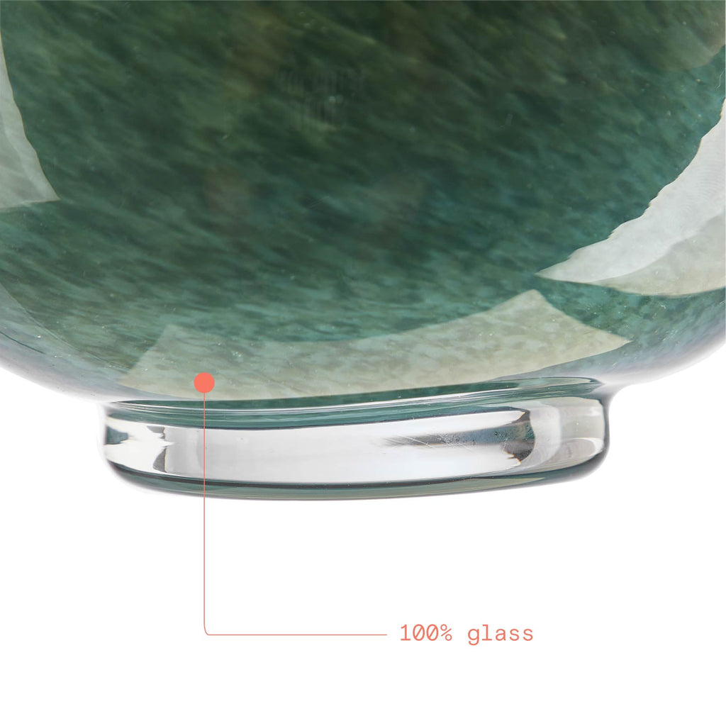 Beautiful Thyme Green Mottled Glass Vase by Drew Barrymore, 8.35" H