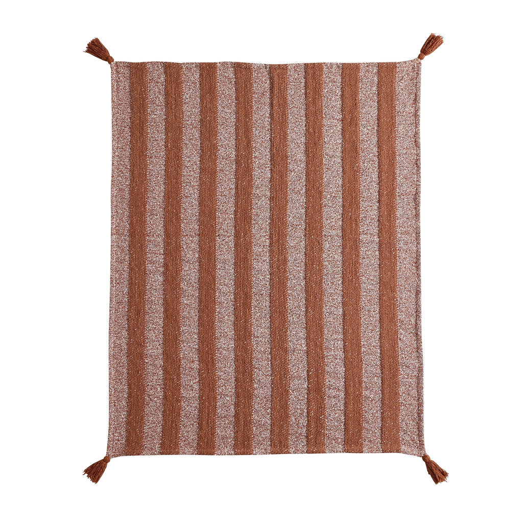 Beautiful Terracotta Chenille Striped Throw by Drew Barrymore, 50" x 60"
