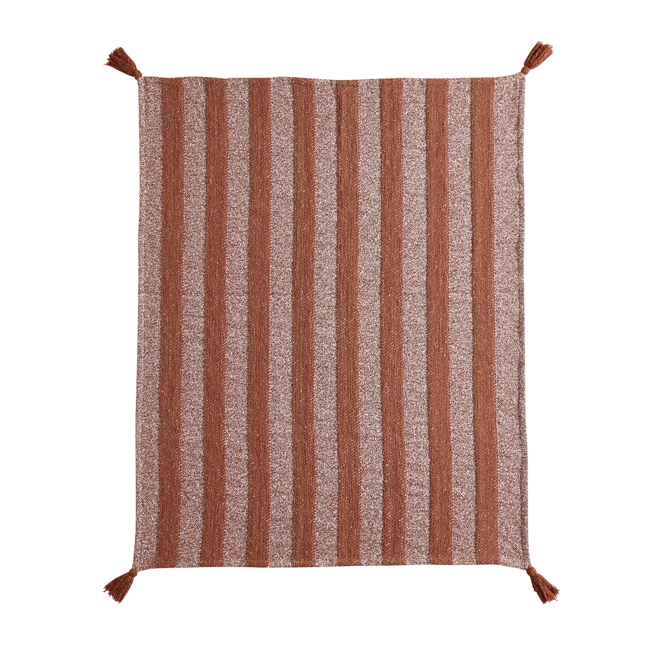 Beautiful Terracotta Chenille Striped Throw by Drew Barrymore, 50" x 60"