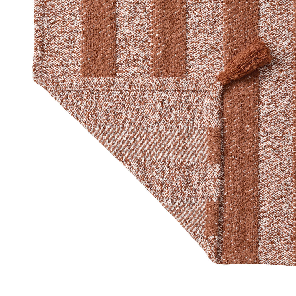 Beautiful Terracotta Chenille Striped Throw by Drew Barrymore, 50" x 60"