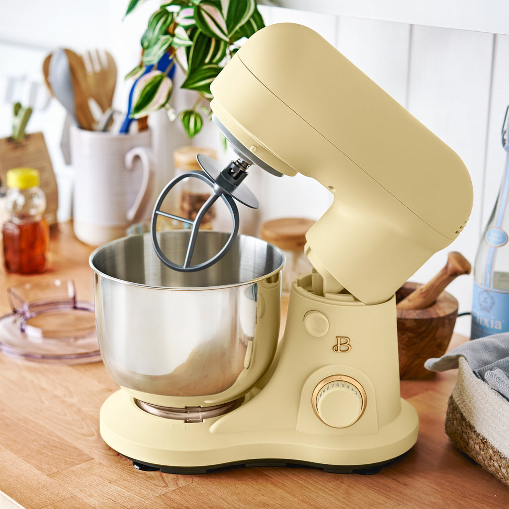 Beautiful 3.5 Qt Stand Mixer with Flat Beater, Dough Hook, Balloon Whisk, Buttercream by Drew Barrymore