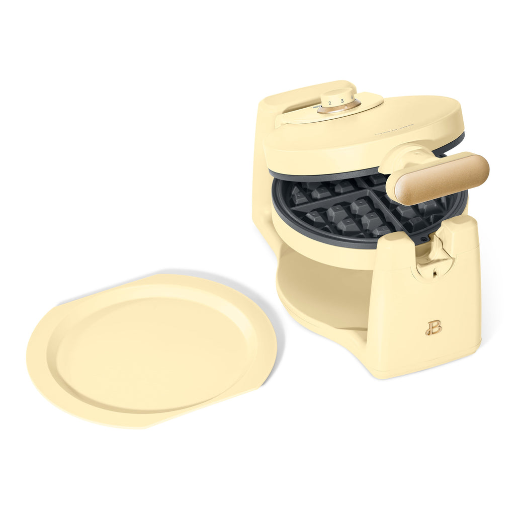 Beautiful Rotating Belgian Waffle Maker, Buttercream by Drew Barrymore