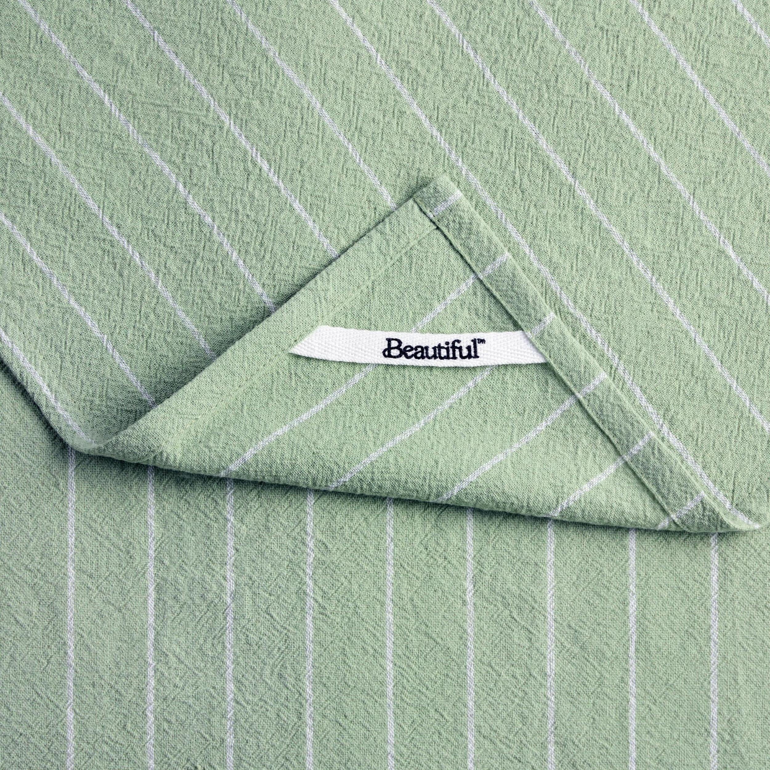 Beautiful Home by Drew Barrymore 4-Piece Kitchen Towel Set, Sage Green, 16"W x 26"L