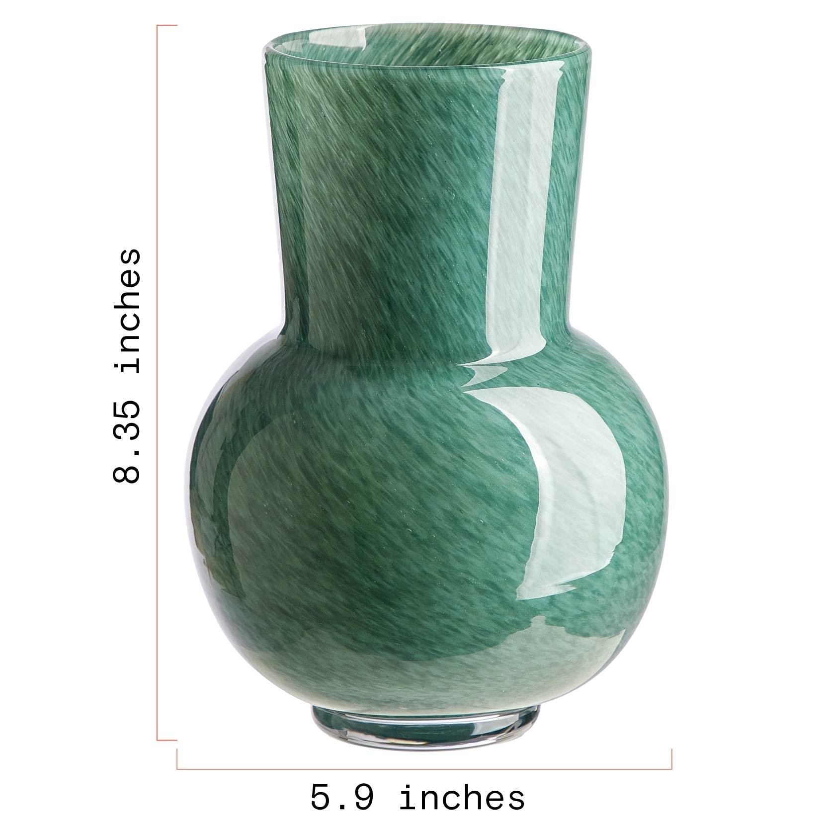 Beautiful Thyme Green Mottled Glass Vase by Drew Barrymore, 8.35" H